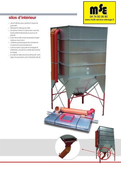 Silo de stockage carré démontable - granulés et céréales - 1400 à 6000 kg, 2,16m à 4,61m_1