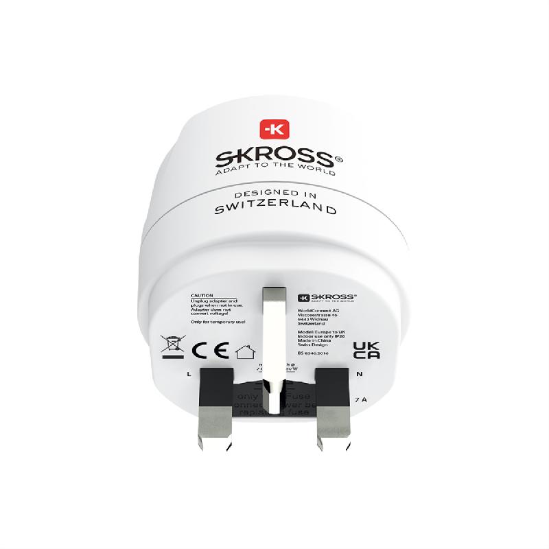 SKROSS Adaptateur de voyage Europe vers Royaume-Uni, pour appareils à 2 et 3 pôles_1