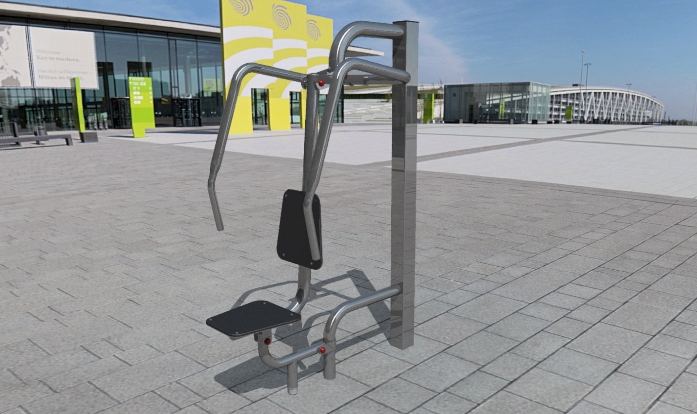 Station Push en acier inoxydable - Référence SPUSH - Équipement de fitness extérieur pour plateau sportif_1