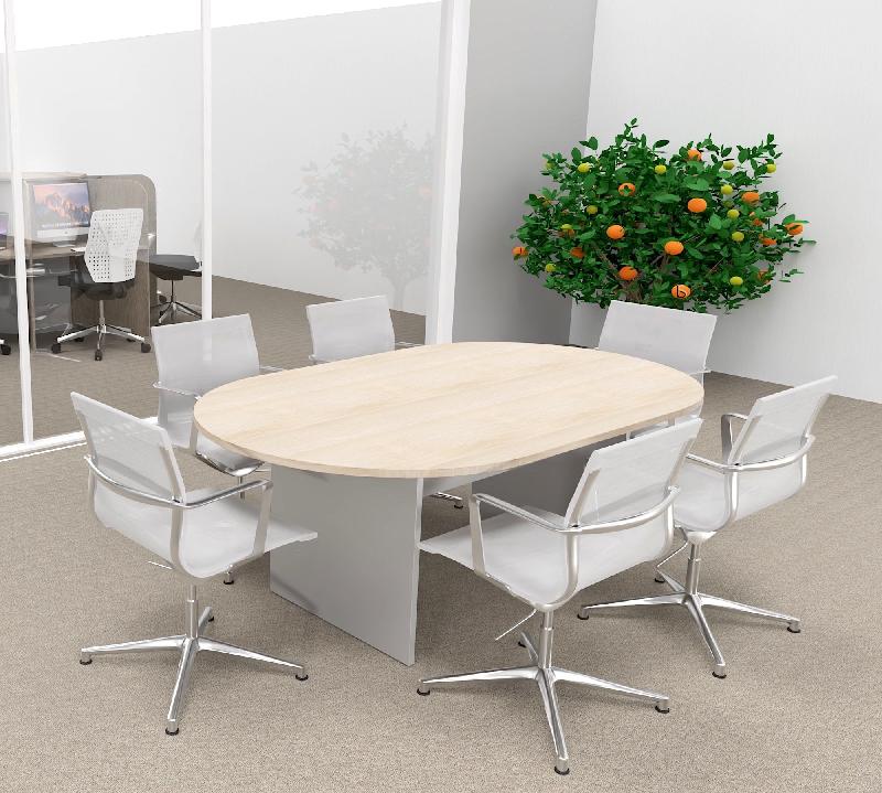 Table de réunion ovale Kate - Mobel Linea - 250, Acacia clair_1