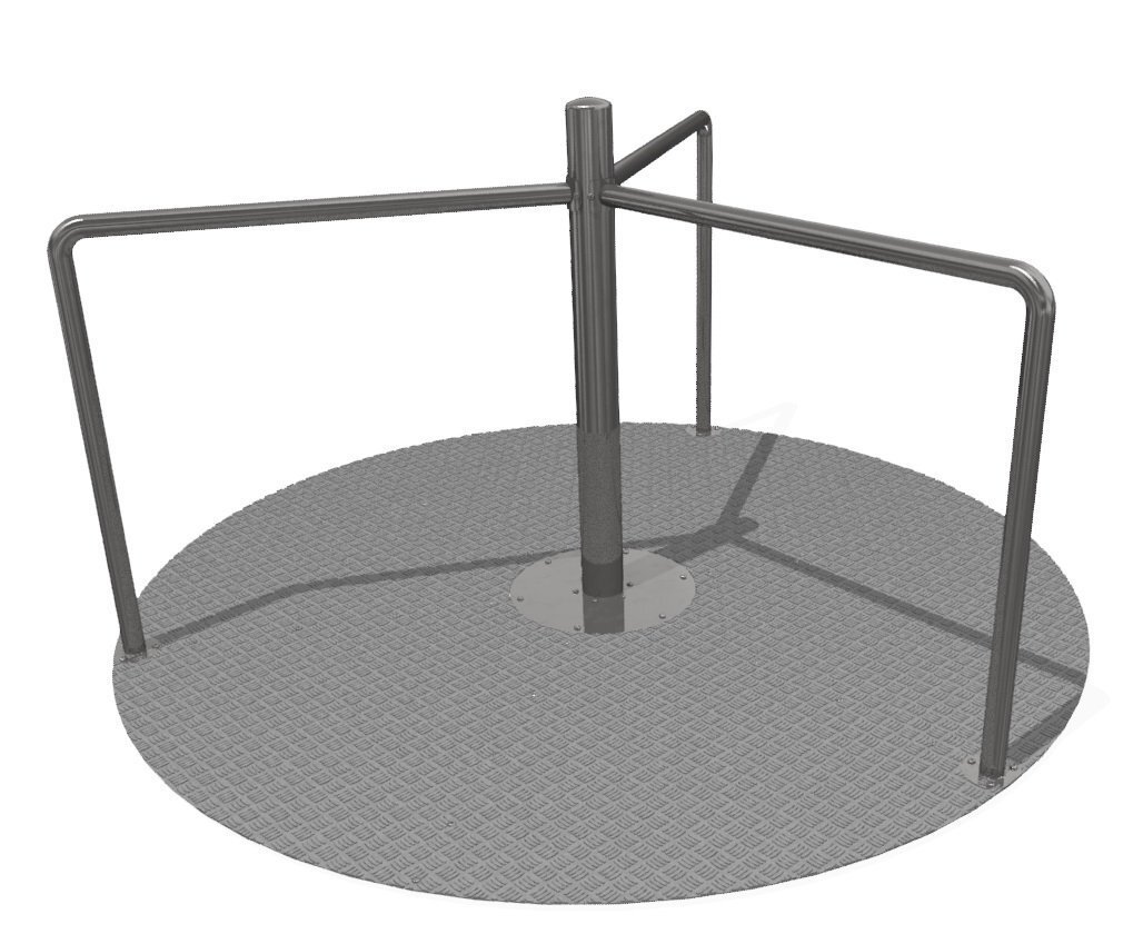 Tourniquet PMR fauteuil roulant - Caroussel en acier inoxydable - Référence BTTOUR - Ø2m adapté aux aires de jeux inclusives_1