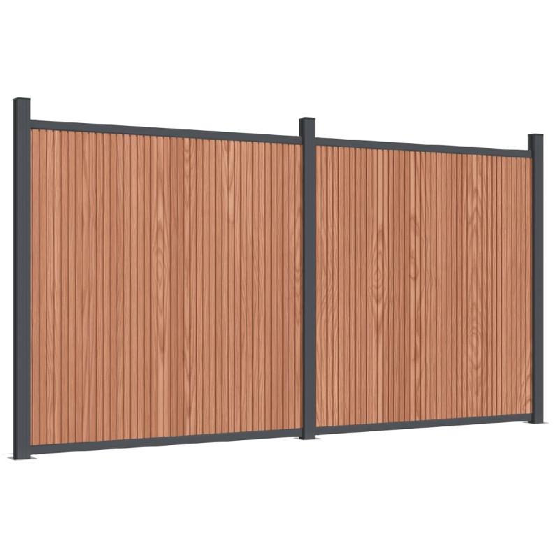 Vidaxl panneau de clôture marron 353x186 cm wpc 3282799_1