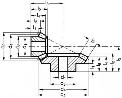A1-16 - Engrenage conique en acier - Michaud Chailly - Module 2,5 - Denture droite fraisée - Angle 90°_1