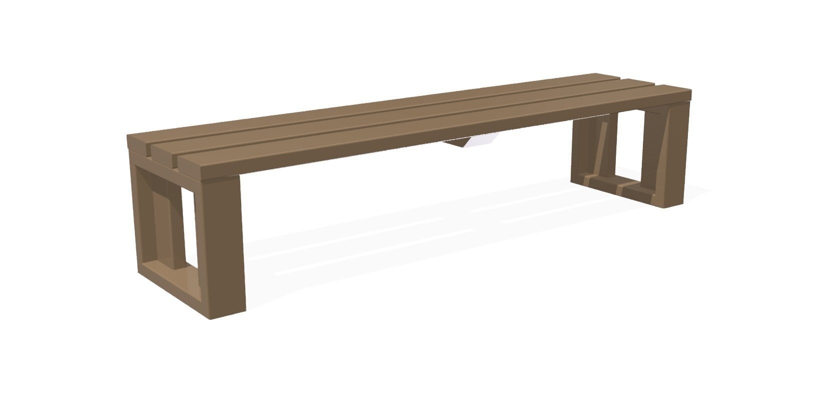 Banc en bois Classe IV ou plastique recyclé - Design pour collectivités - Référence MUB21_1
