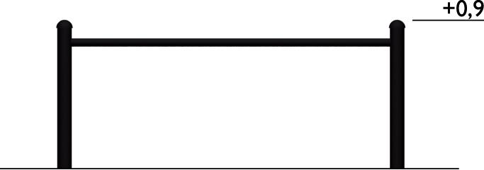 Barrière urbaine City-Form L=2m réf-8003107 - Hags - Section de tuyau avec poteau, noir, scellement béton_1