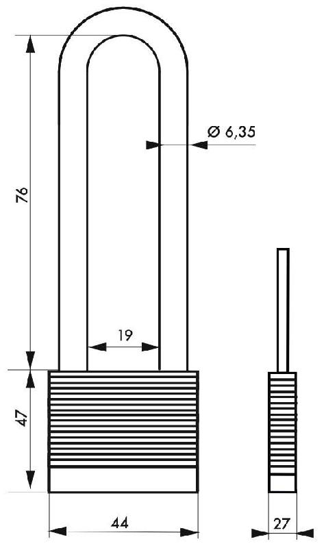 Cadenas à clé Protector 44 mm anse haute - acier au molybdène - sécurité optimale - Thirard_1
