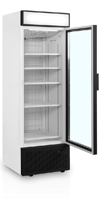 Congélateur vertical de vitrine Ventilé L.680mm 440L ext.Blanc TEFCOLD_1