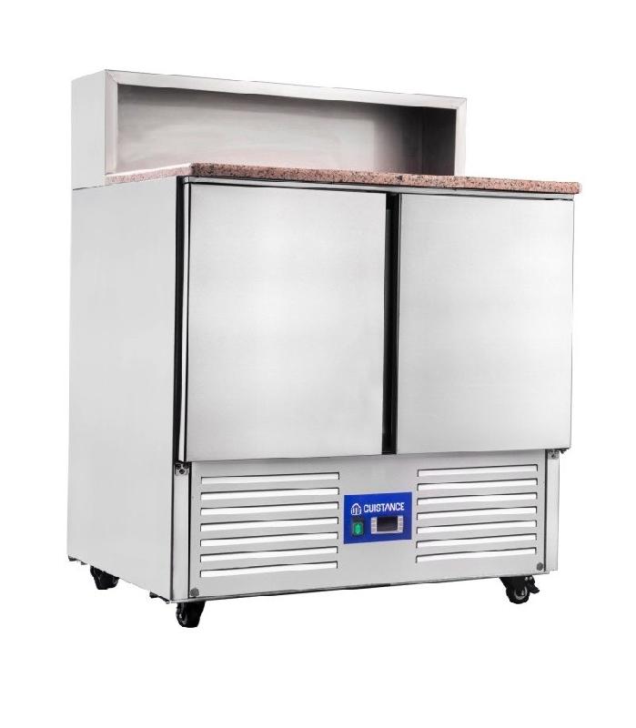 Saladette réfrigérée GN1/1 positive avec Compartiments GN et Plan de travail Granit 2 portes 257L CUISTANCE_1