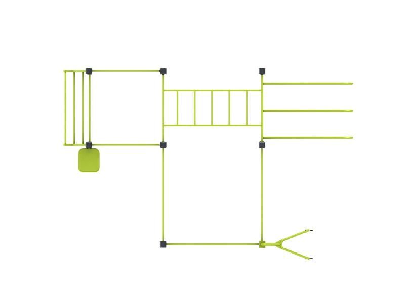 Station MIX V2 avec barres de traction, anneaux et pont de singe - Gamme Street Workout DAMAPRO_2