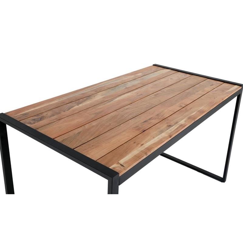 Table de bar industrielle en acier et acacia 1800x900mm | Bolero - DK905_1