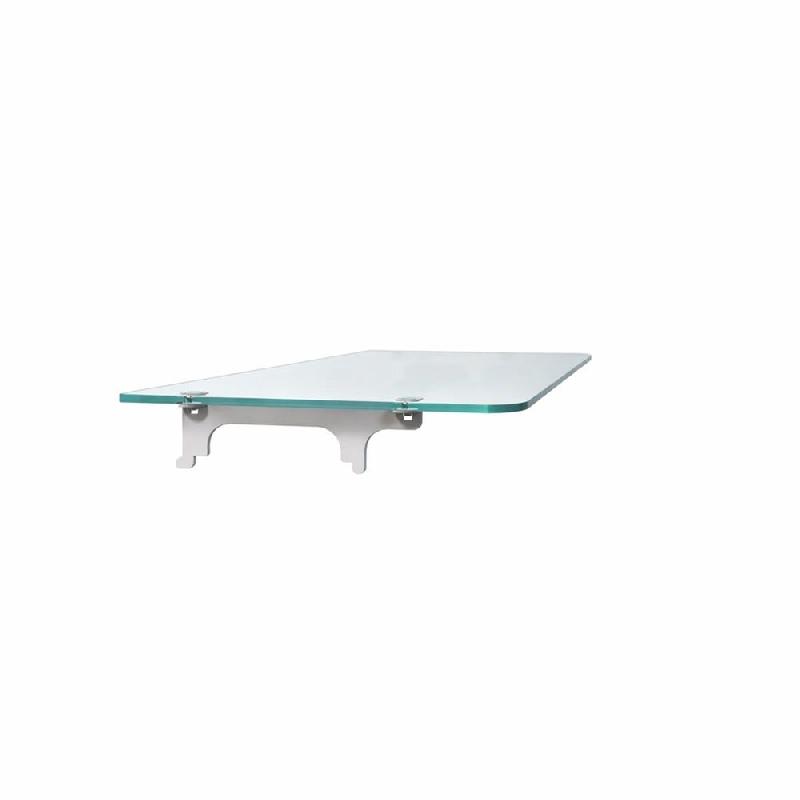 Tablette verre RUN avec support intégré - L119xP35cm - Ep.8 mm - blanc_1