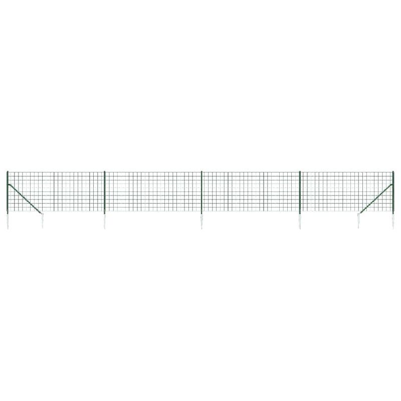 Vidaxl clôture en treillis métallique et piquet d'ancrage vert 1x10m 154129_1