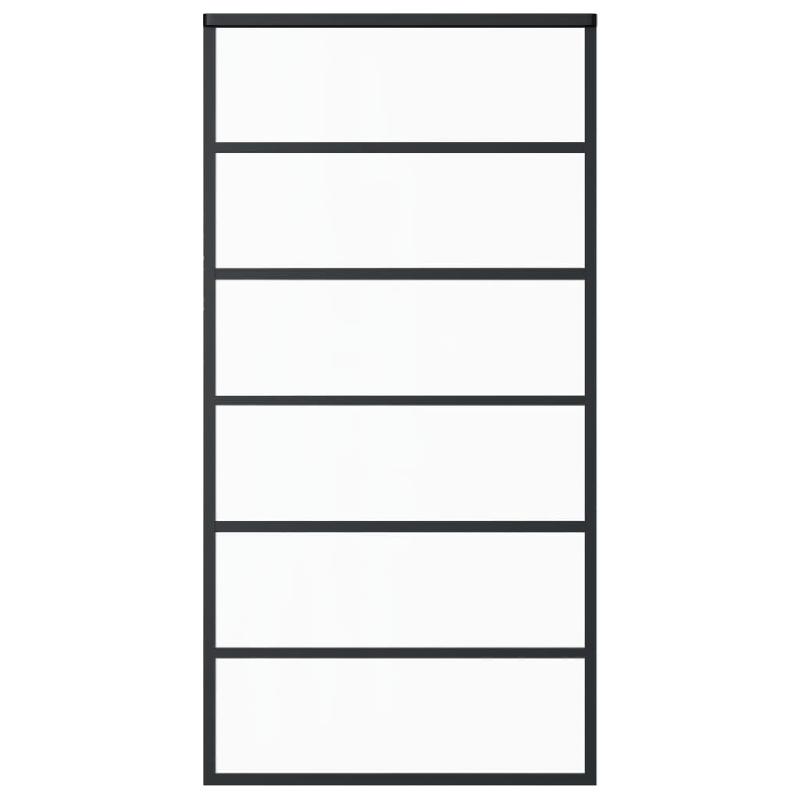 Vidaxl porte coulissante et quincaillerie verre et aluminium 102x205cm 3081954_1