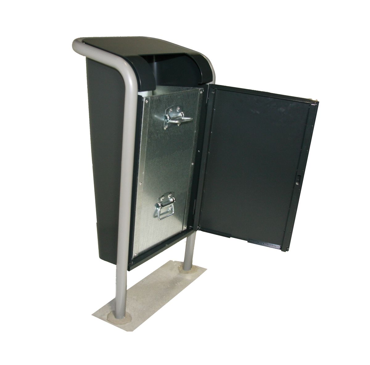 FalcoJona 50 litres - Poubelle publique robuste - Bac intérieur avec poignées - Serrure anti-vibrations_1