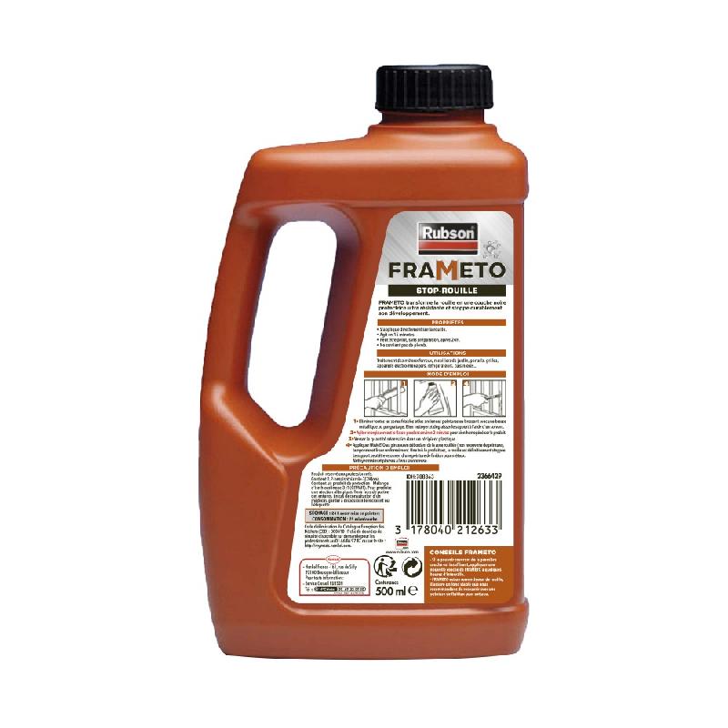 Protection antirouille extérieur/intérieur - noir - 0.5L - Frameto RUBSON - direct sur rouille - pour métaux ferreux_1
