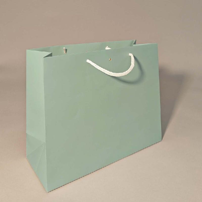 Sac luxe bleu gris poignées papier blanc 32x13x26 cm - par 12_1