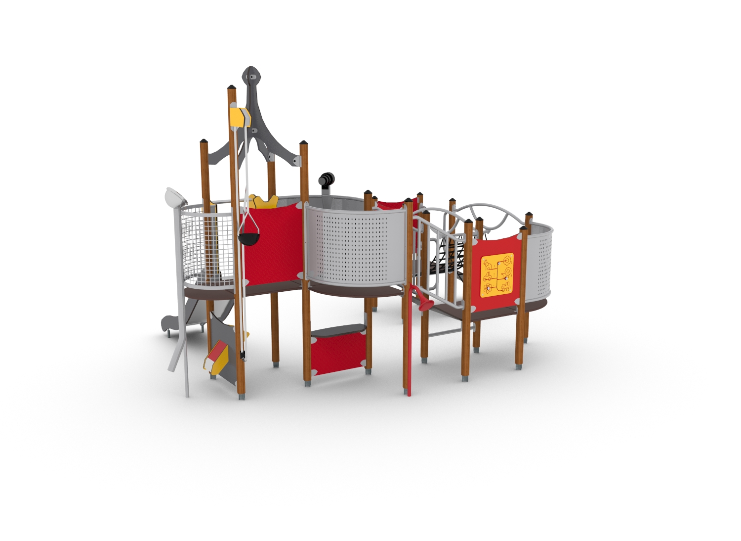 Structure multi-jeux Unimini Vallis - Hags - Pour enfants de 3 à 5 ans - Dimensions 3450x4700x2920 mm_1