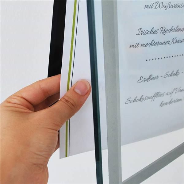 Totem personnalisable en verre et métal - Direct Signalétique - Porte affiche pour intérieur_1