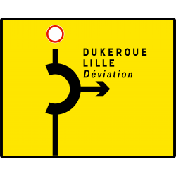 Panneau de voirie temporaire KD42B - Déviation - Signalisation de carrefours complexes_1