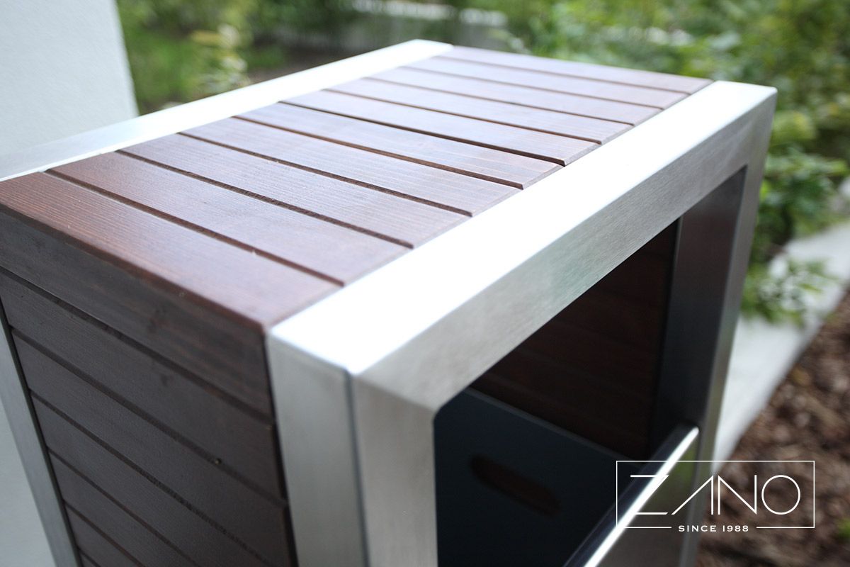 03.063.Sn - Poubelle publique Pavo Zano 52L - Design moderne, lattes bois et acier_1