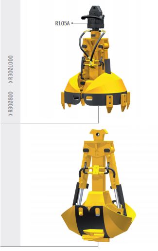 Bennes preneuses pour pelles et chargeurs - R30/340 R30Ø1000 Rozzi_1