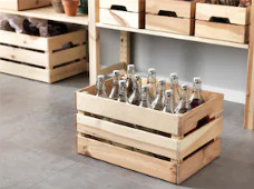 Caisse en bois pin massif avec poignées pour rangement IVAR_2