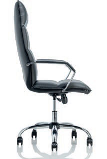 Fauteuil de direction en cuir noir ESTRO - Référence 7691 FD B - Fabrication française, conforme NF EN 1335_1