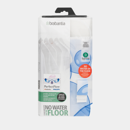 Housse de table à repasser taille D -135 x 45 cm, set complet - Bubbles - Brabantia PerfectFlow pour fer à vapeur et centrale vapeur_1
