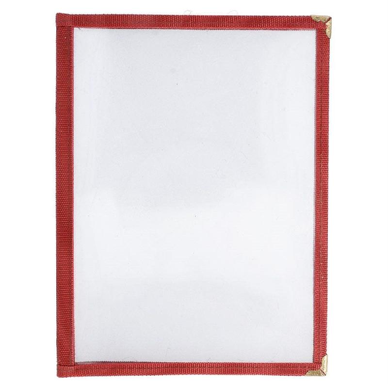 Protège menu 2 volets A5 PVC bordure bordeaux_1