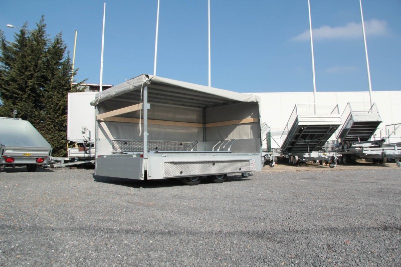 Remorque plateau - Humbaur HN 203118 / HN 253118 - 2 essieux, ridelles alu, roues surbaissées_1