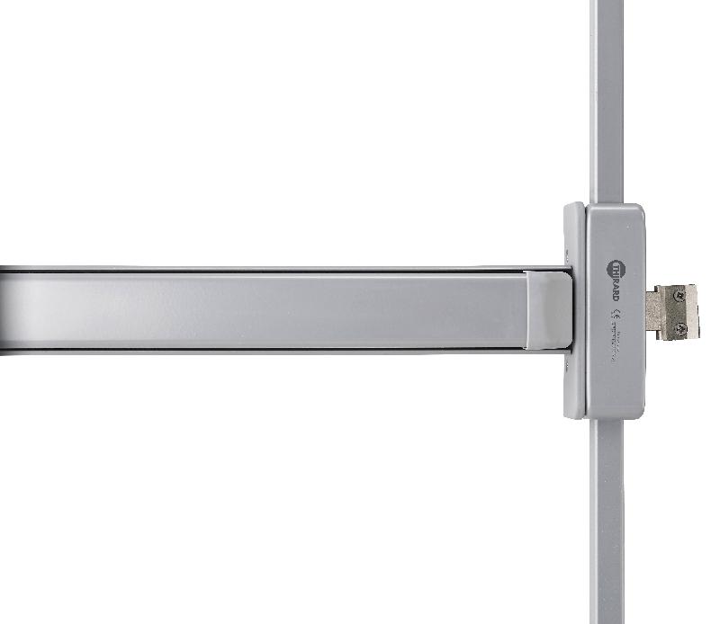 Serrure antipanik S-PUSH 2/3 points haut et bas réversible - laqué gris - norme CE NF EN1125 - THIRARD_1