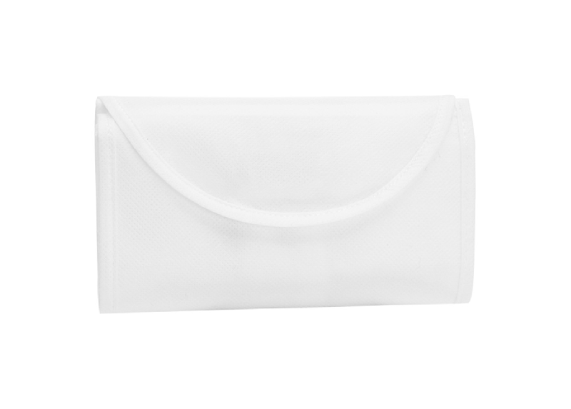 Sac shopping pliable - Non-woven 70 g/m² - Blanc - Taille pliée 185×87 mm_1