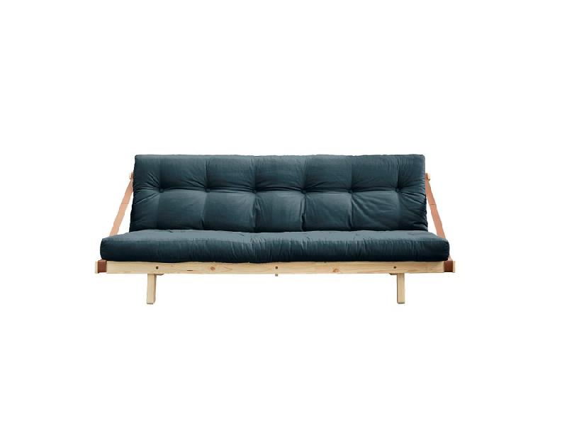 Banquette futon JUMP en pin massif - Coloris bleu pétrole - Couchage 130 x 190 cm_1