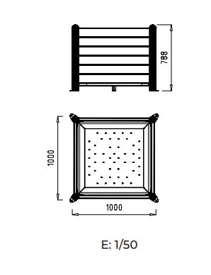 Jardinière plus en acier galvanisé à cuvette extractible - Réf MJ353 - 370L avec 48 trous de drainage_1