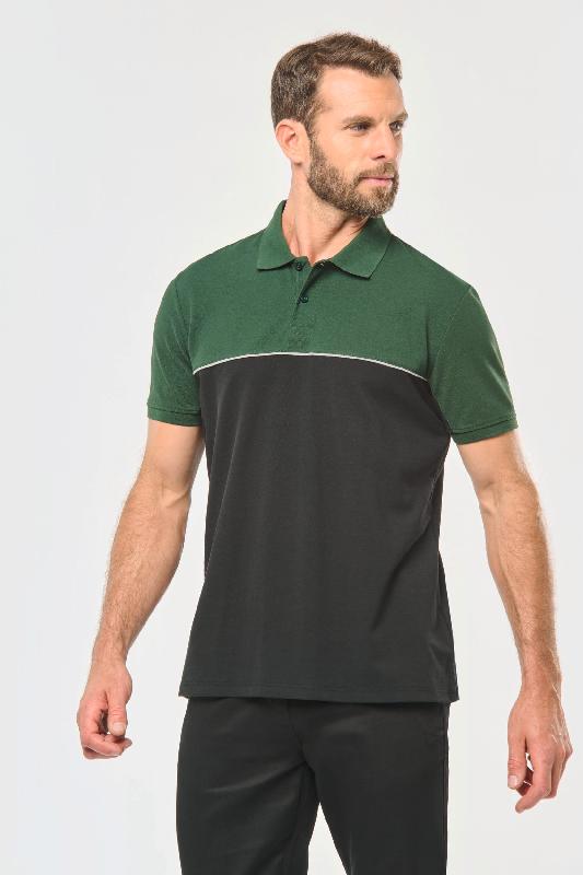 Polo bicolore écoresponsable manches courtes unisexe - WK210 - Antiboulochage et lavable à 60°C_1