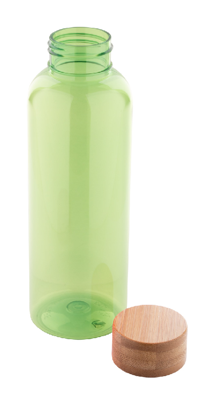 Bouteille en RPET - 500 ml - Couvercle en bambou - Sans BPA - Couleur verte_1