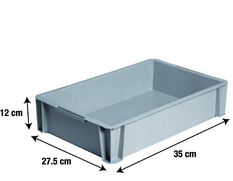 Bac de manutention en plastique anthracite - 35 x 27.5 x 12 cm - 8 L - Superposable et adapté au stockage alimentaire_1