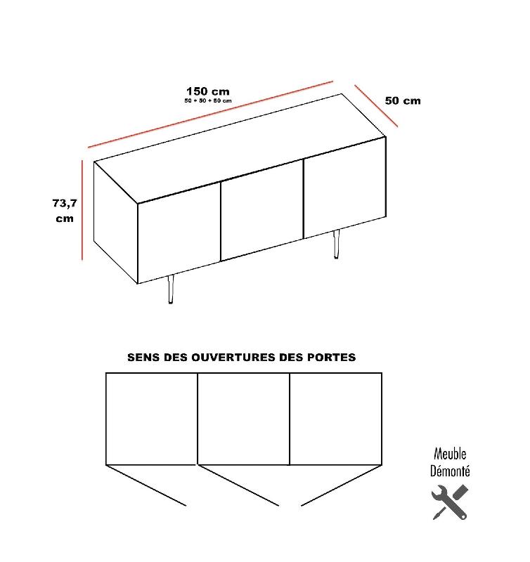 Meuble 3 portes Bloom - Quadrifoglio - Anthracite, Laqué gris ombre, Ceram noir Greco_2