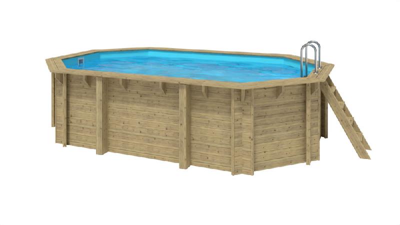 Piscine octogonale allongée Emeo - 3,50 x 5,40 x H. 1,31 - piscine en kit_1