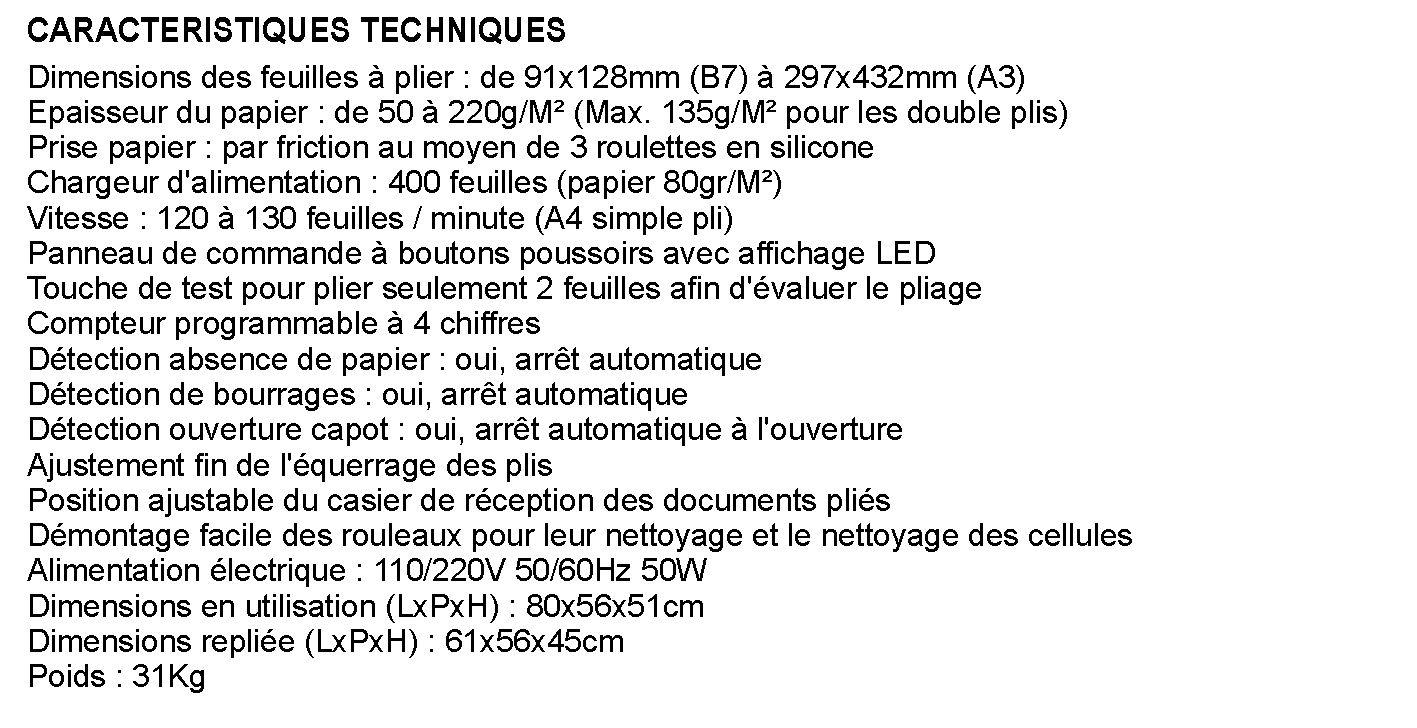 Plieuse à friction SF-415 - Ability Access SA - vitesse : à feuilles/minute (A4 simple pli) - robuste et fiable_1