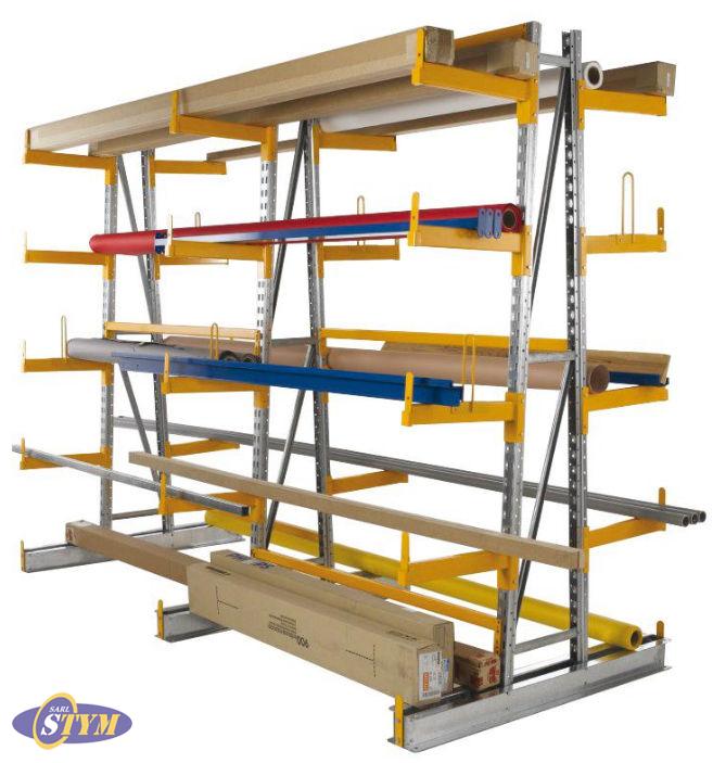 Rayonnage cantilever - stockage de charges longues et larges - modulable et robuste_1
