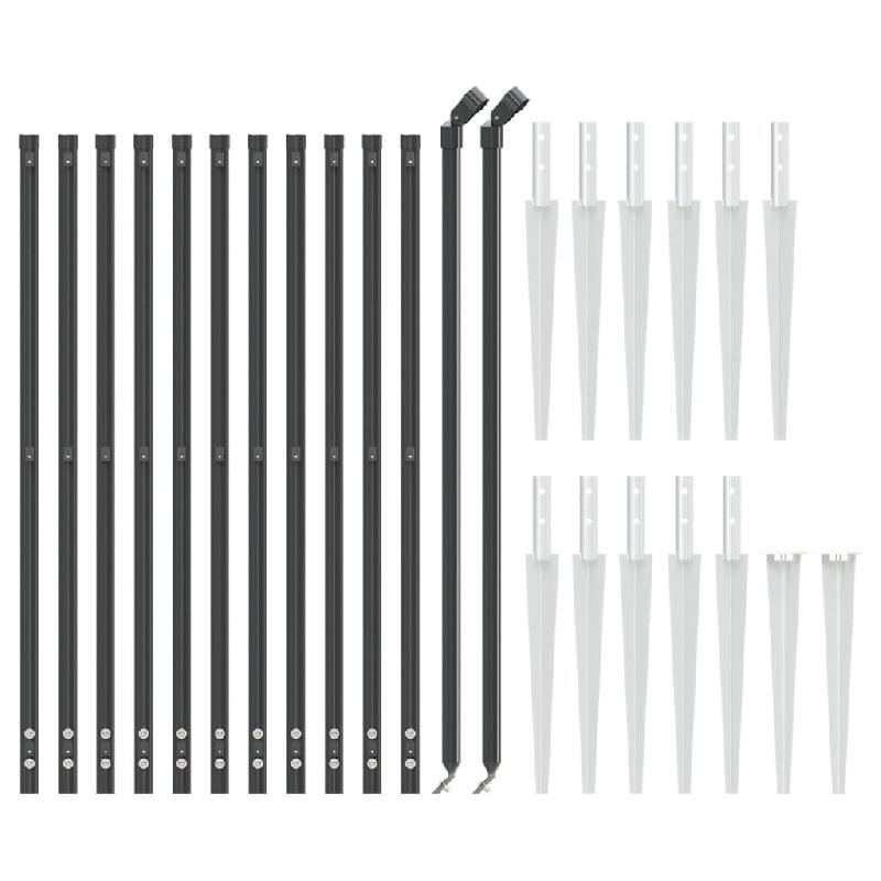 Vidaxl clôture en treillis métallique et ancrage anthracite 1x25 m 154281_1