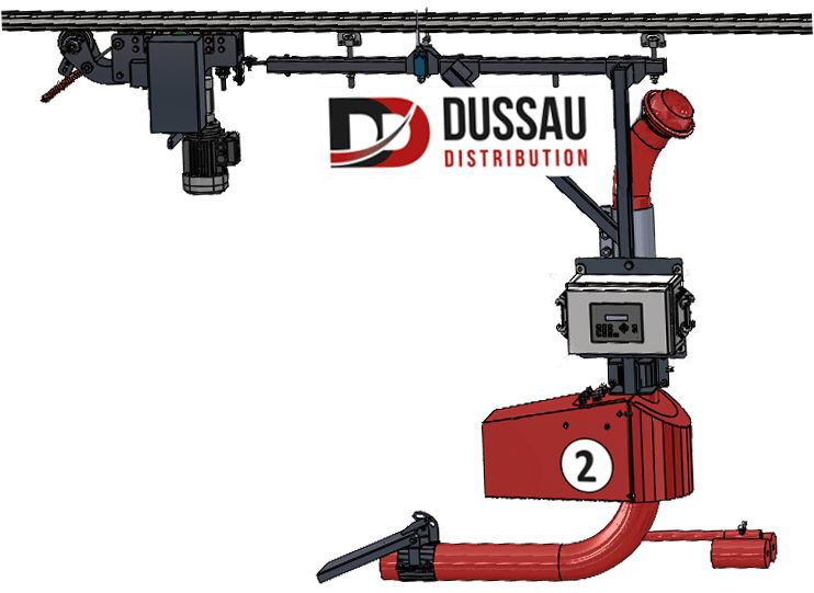 Robot de paillage horizontal - Dussau Développement - Léger, programmable et adapté à tous bâtiments d'élevage_1