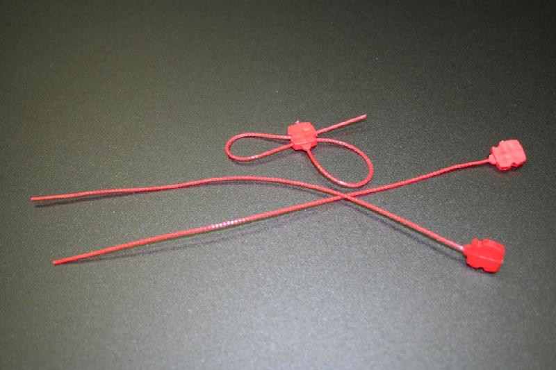 Scellé PP à tige crantée ronde - Longueur 167mm-Tige Ø1.2mm-Rouge_1