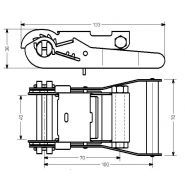Tendeur à cliquet - Tendex T1300 - acier zingué bichromaté - pour sangles 35 mm - résistance 2T_1