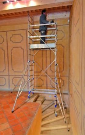 Échafaudage roulant aluminium INSIDER 120 COLOR - Comabi SNC - Hauteur de travail maxi 7,70 m - Compact alu pour finition_1