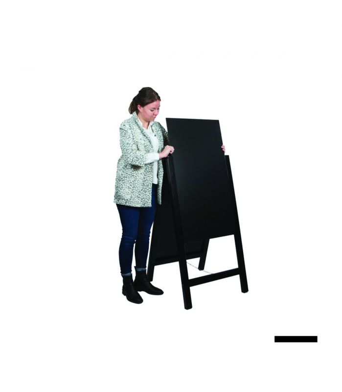 Stop trottoirs - cadre bois rouge vin avec ardoises amovibles et bandeaux 