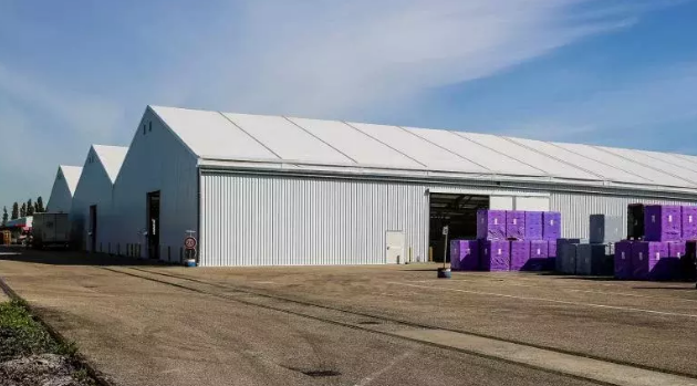 Entrepôt démontable temporaire pour différents stockages : big-bags, palettes, racks, gerbage_1