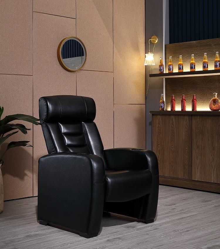 Fauteuil de cinéma en cuir - Linsen Seating - fixe avec style canapé et repose-pieds amovible_1