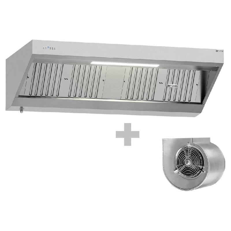 Hotte murale inox 2m avec moteur, régulateur, filtre et éclairage | Profondeur 700 mm_1